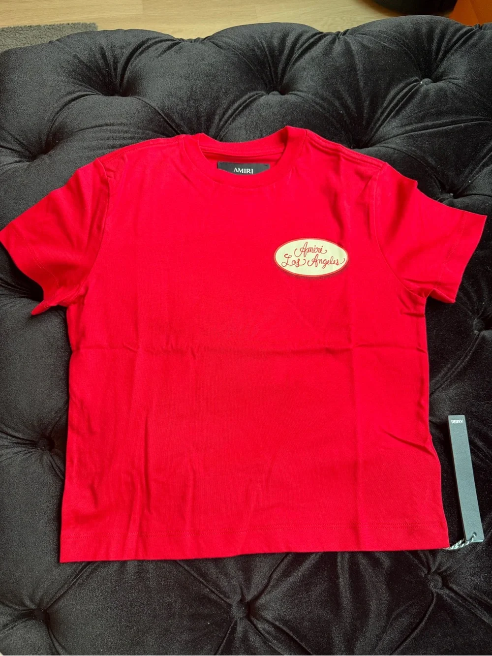 AMIRI Kids Red Crewneck Logo Tee